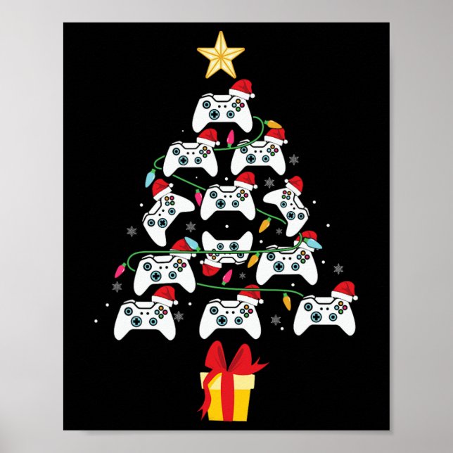 Poster Videogame Controladora Árvore Natal Xmas Boy Men (Frente)