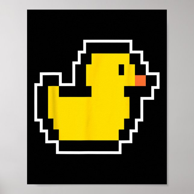 Poster Videogame de Pixel Little Duck dos anos 80 Figurin (Frente)