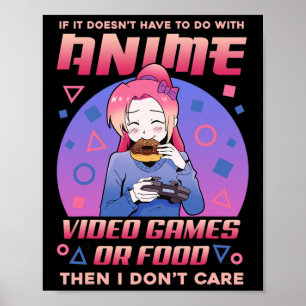 Poster Videos games de anime Rosquinhas de Comida Kawaii 