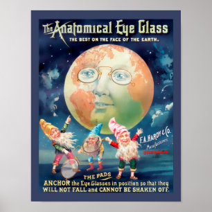 Poster Vidro anatômico 1890 do olho do anúncio dos
