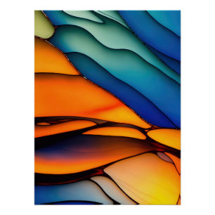 Póster Vidro Arco Colorido