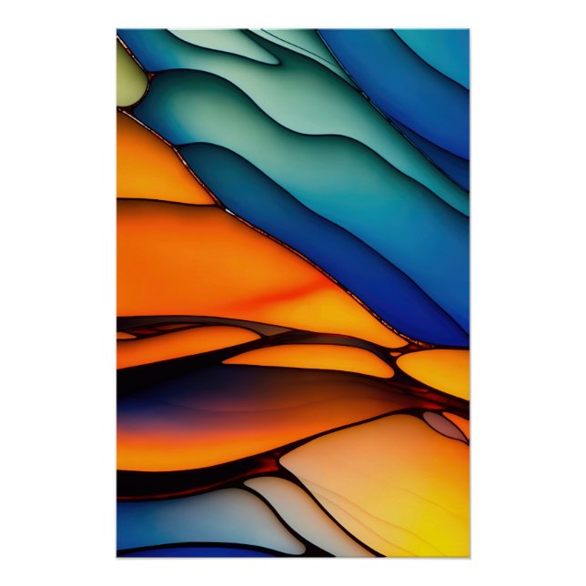 Póster Vidro Arco Colorido (Frente)