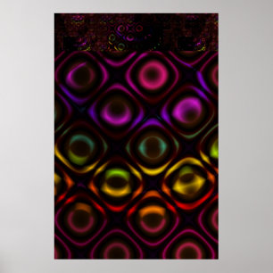 Poster Vidro Arte Fractal Arco-íris