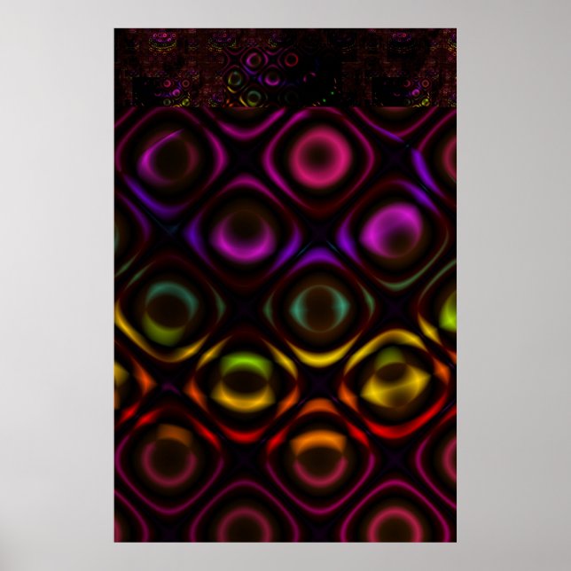 Poster Vidro | Arte Fractal Arco-íris (Frente)