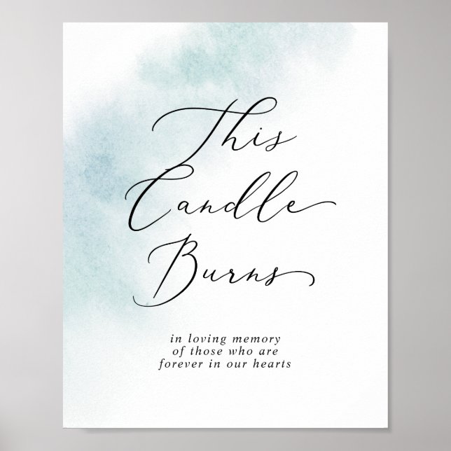 Poster Vidro Azul Esta Vela Queima Sinal Memorial (Frente)