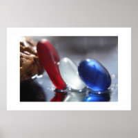 Vidro Branco Vermelho e Azul
