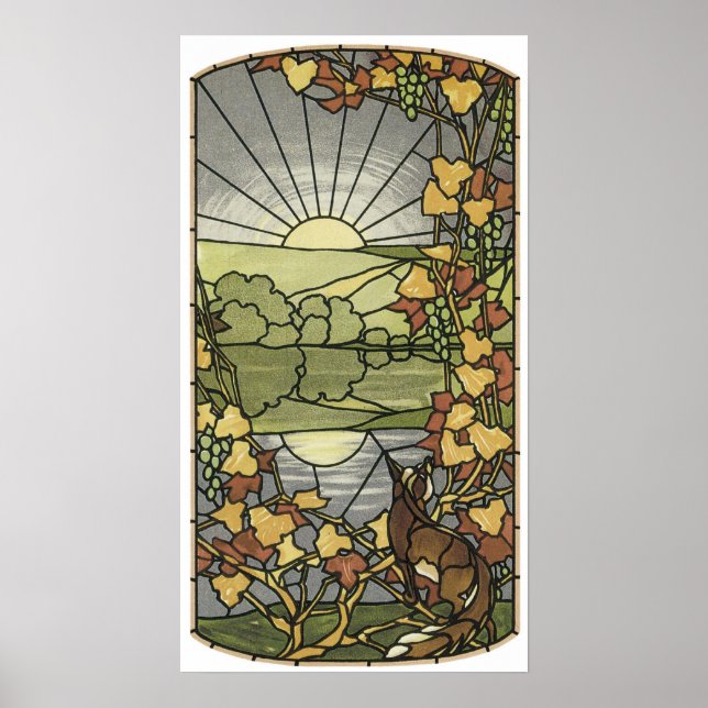 Póster Vidro com raposa e uvas (Frente)
