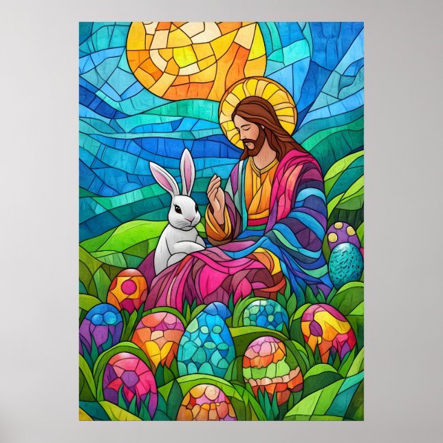 Poster Vidro congelado - Arte de Muro de Páscoa Jesus (Frente)