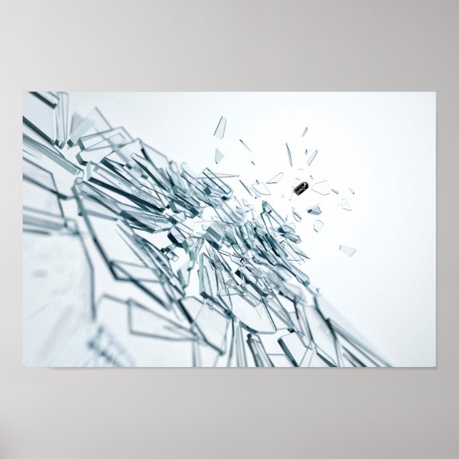 Póster vidro danificado por bala (Frente)