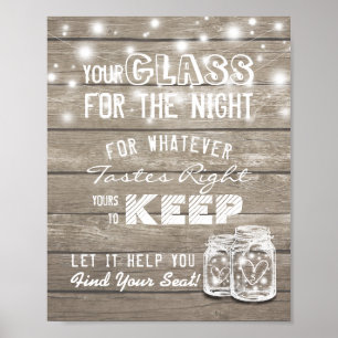 Póster Vidro De Casamento Para A Noite Encontre Seu Lugar