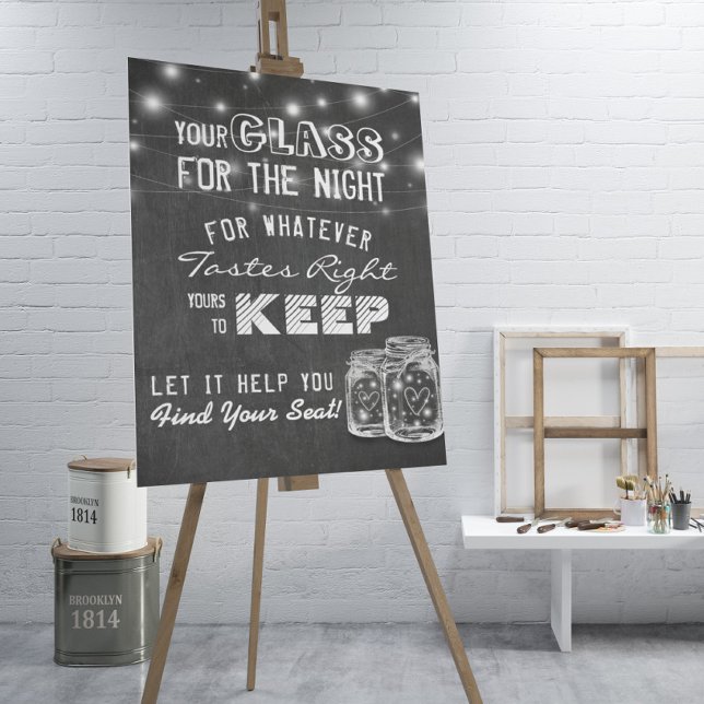 Póster Vidro De Casamento Para A Noite Encontre Seu Lugar (Criador carregado)