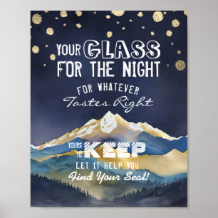 Poster Vidro De Casamento Para A Noite Encontre Seu Lugar