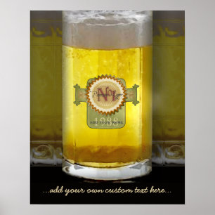 Poster Vidro de Cerveja Personalizado Engraçado