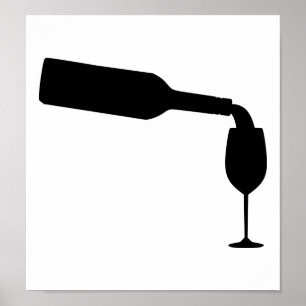Póster Vidro de garrafa do vinho