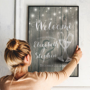 Poster Vidro de Recepção de Casamento Vidros de Champagne