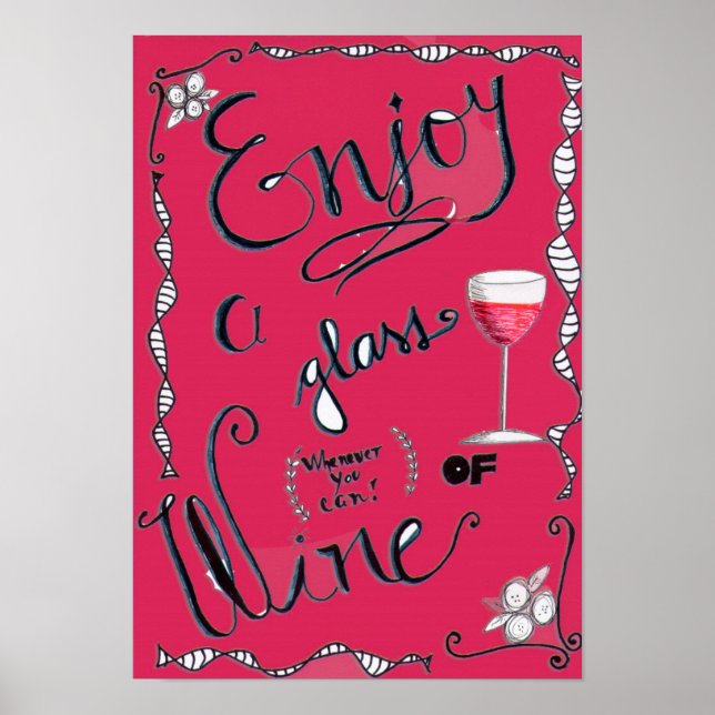 Poster Vidro de vinho (Frente)