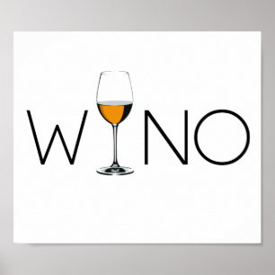 Póster Vidro do amante de vinho do Wino