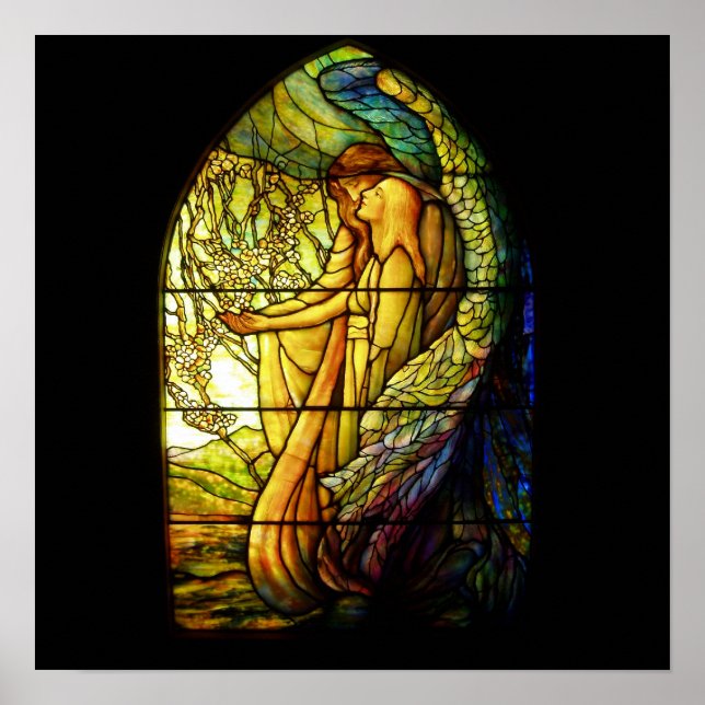 Póster Vidro do anjo guia Tiffany (Frente)