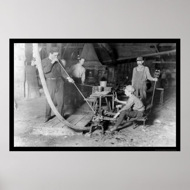 Poster Vidro em Grafton, WV 1908 (Frente)