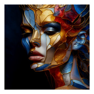 Póster Vidro Estido - Harmonia Em Vidro E Pele