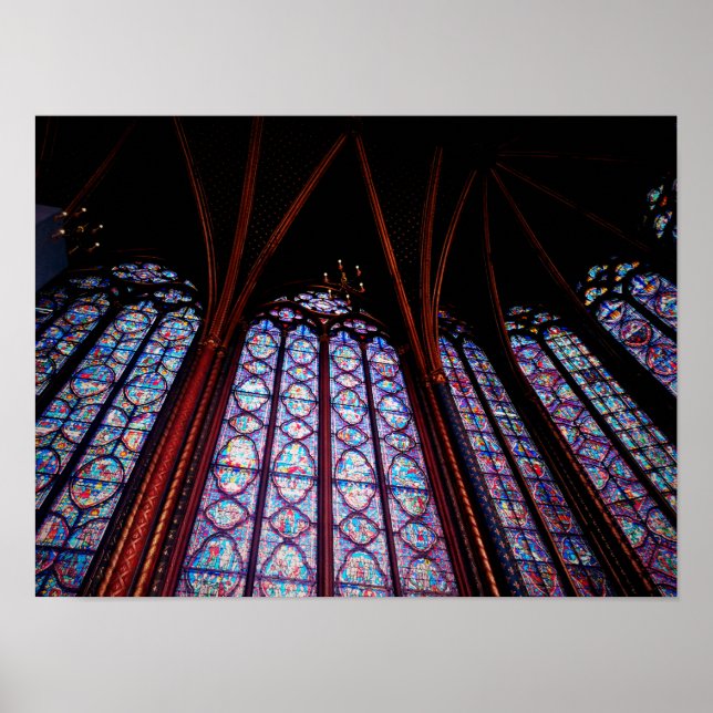 Poster Vidro manchado de Sainte-Chapelle em Paris Foto (Frente)