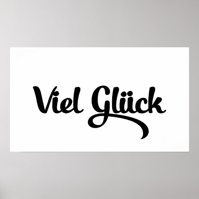 Poster Viel Glück | Língua alemã com boa sorte (Frente)