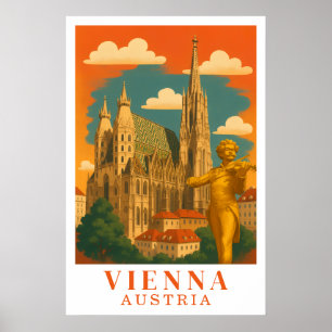 Poster Viena Áustria Arte de Viagem Vintage