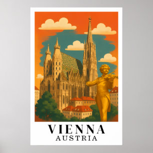 Poster Viena Áustria Arte de Viagem Vintage