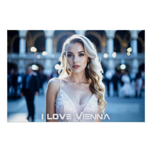 PÓSTER VIENA - ÁUSTRIA - EU AMO VIENA