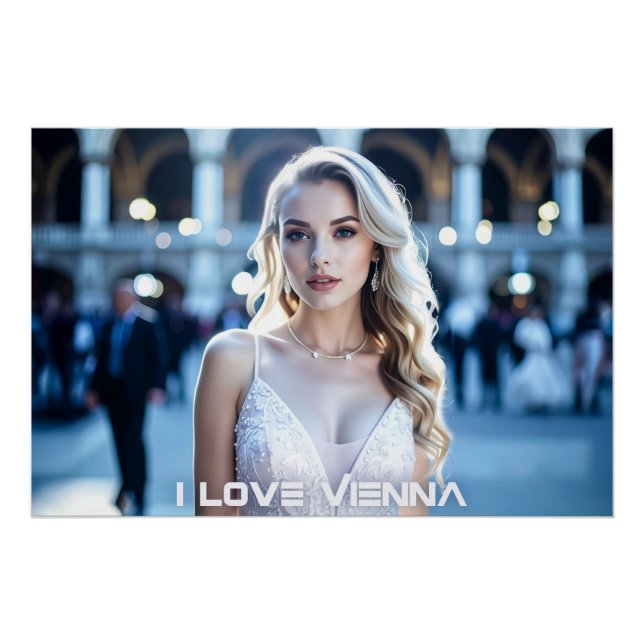 PÓSTER VIENA - ÁUSTRIA - EU AMO VIENA (Frente)