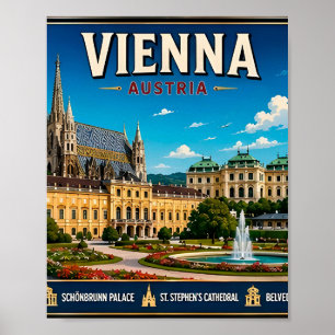 Poster 🏛️ Viena Áustria Presente de Viagem Histórico Lem