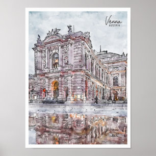 Poster Viena, Áustria, viagens vintage