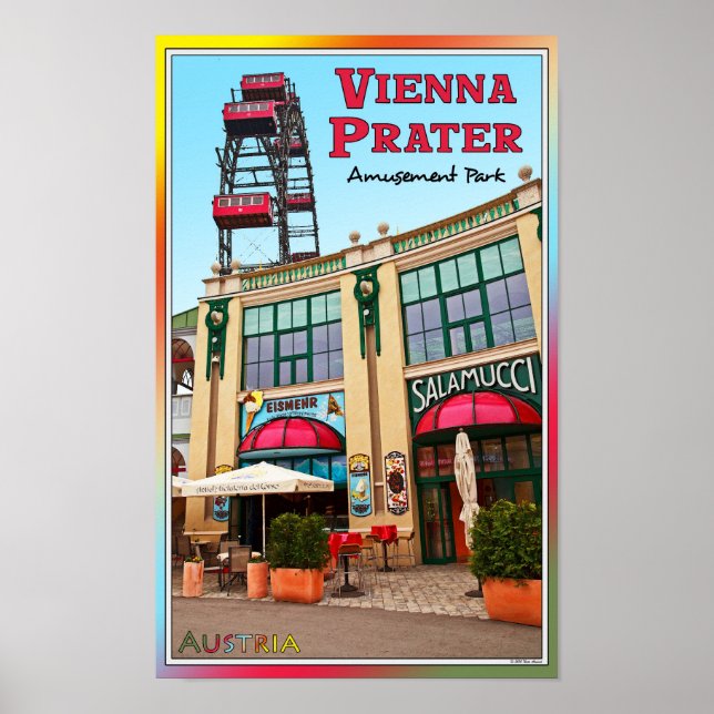 Póster Viena - Colorir Prater Park (Frente)