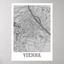 Poster Viena - Mapa da Cidade do Lápis da Áustria