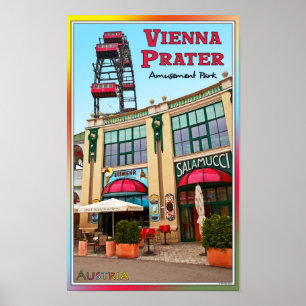 Póster Viena - parque colorido de Prater