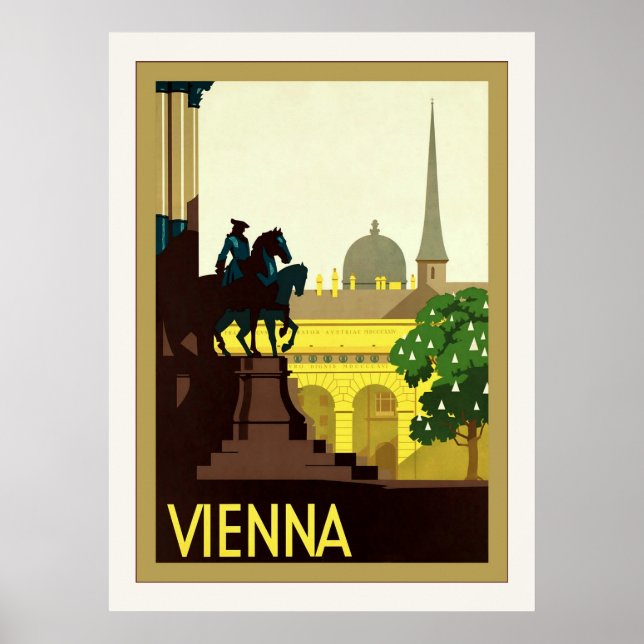 Póster Viena ~ Vintage Viagem austríaco (Frente)