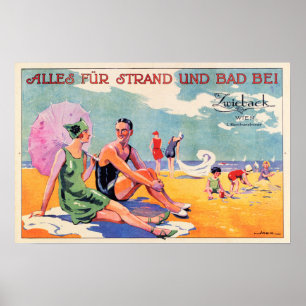 Poster VIENNA AUSTRIA Sea Beach Bath Holidays Old Viagem