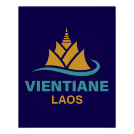 Póster Vientiane Laos Sudeste Asiático
