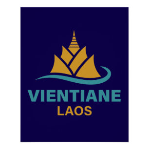 Póster Vientiane Laos Sudeste Asiático