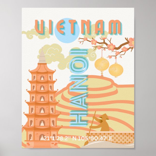 Poster Vietnã Viagem Art (Frente)