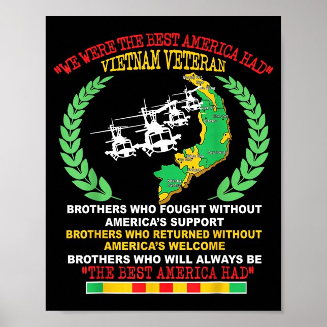 Poster Vietnam Veteran We Were The America Had Map Helico (Frente)