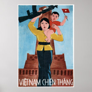 Poster VIETNAME GANHA! Propaganda da Guerra do Vietnã da 