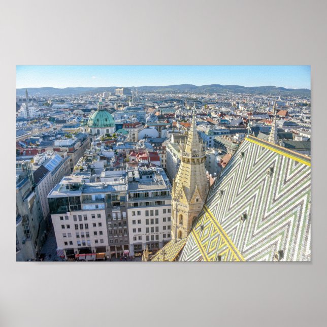 Poster View from St. Stephen's Cathedral Tower, Vienna (Frente)