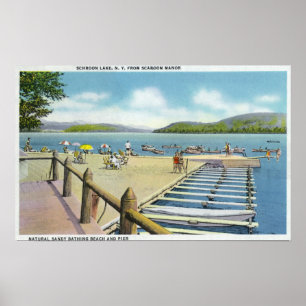 Póster View of Beach and Pier from Scaroon Manor