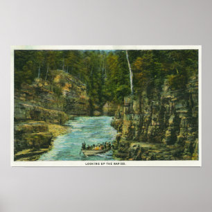 Poster View of Boat Looking up the Rapids