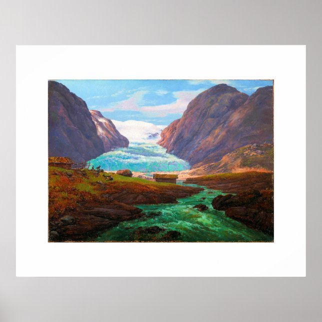 Poster View of Nigardsbreen in Jostedalen 1847 JCC Dahl  (Frente)