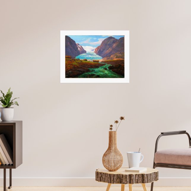 Poster View of Nigardsbreen in Jostedalen 1847 JCC Dahl  (Sala de Estar 3)