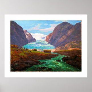 Poster View of Nigardsbreen in Jostedalen 1847 JCC Dahl 