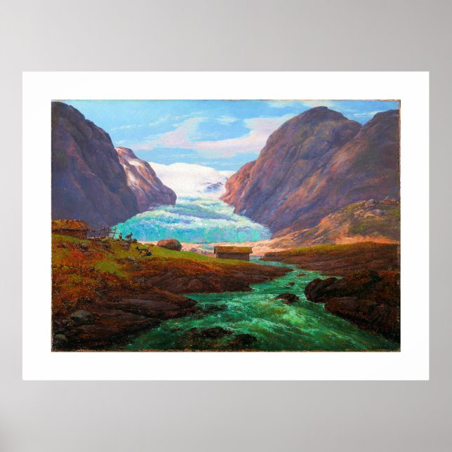 Poster View of Nigardsbreen in Jostedalen 1847 JCC Dahl  (Frente)