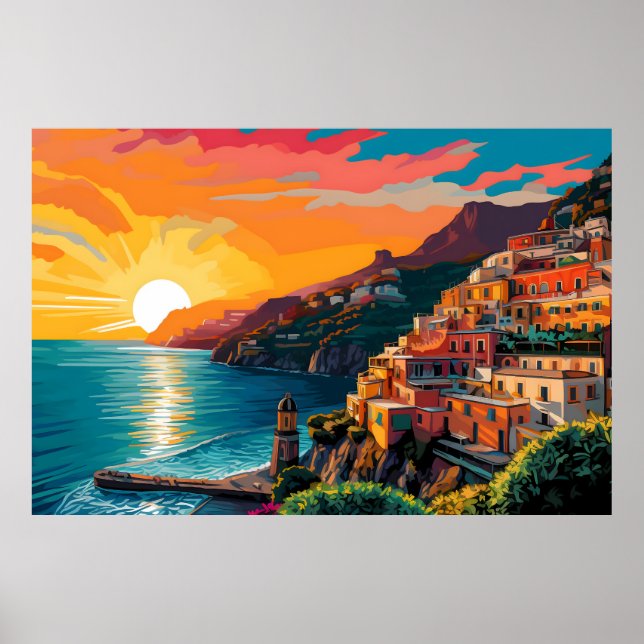 Poster View of the Amalfi coast Italy (Frente)